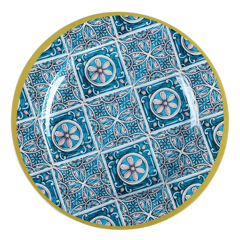 Melamine Dinnerware, Dinner Dishes Set for Indoor and Outdoor Use, Dishwasher Safe, Lightweight Unbr