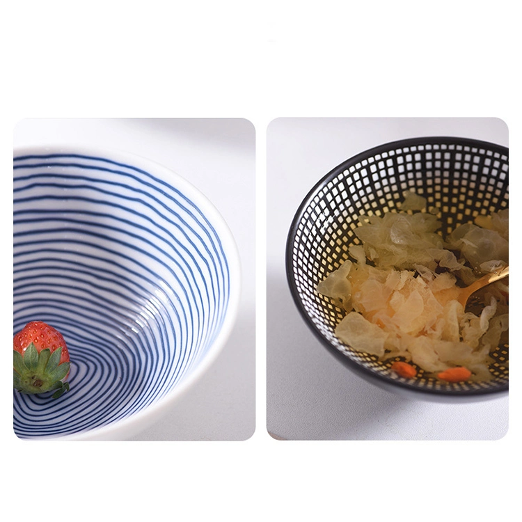 Ceramic Bowl Printed Tableware Salad Noodle Soup Storage Rice Bowl Personality Creative 4.3 Inches Bowl