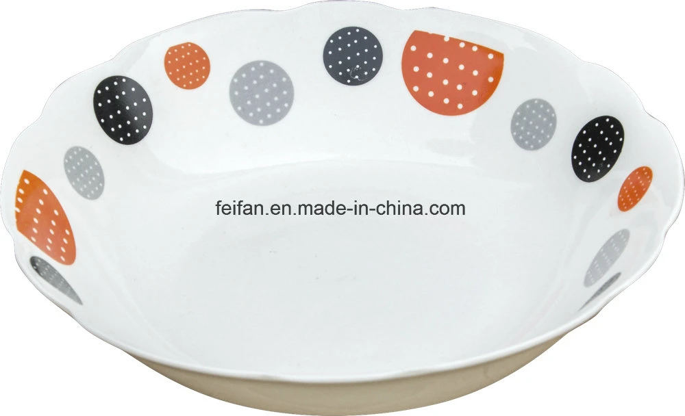 Durable Chinese Ceramic White Dinner Bowl/Lotus Edge Bowl/Porcelain Bowl