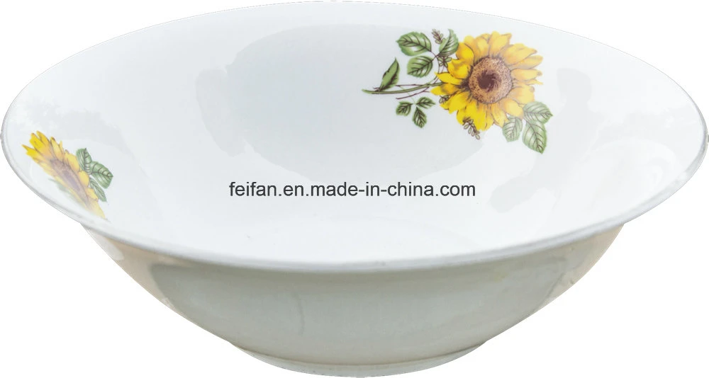 Hot Selling Ceramic Round Shoup Bowl with Different Flower Decor
