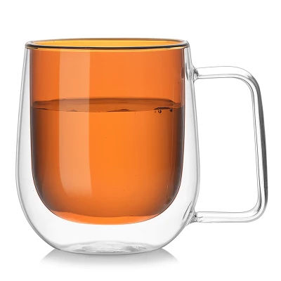 Copos de borosilicato de café com paredes para atacado conjunto de café expresso de qualidade personalizado com pires reutilizável Linuo novo copo de vidro de parede dupla