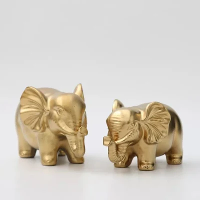 Utensílios domésticos de moda luxo ouro forma de elefante casal pequeno animal personalizado decorações para casa enfeites de cerâmica para mesa uso doméstico usado diariamente